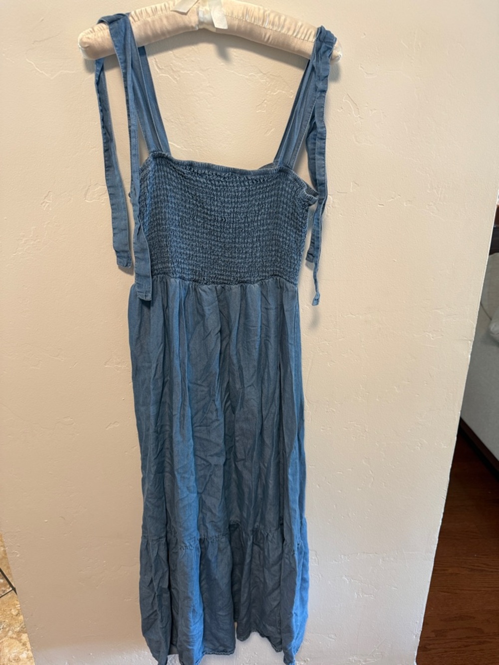 Blu Pepper Blue Maxi Dress with Tie Straps